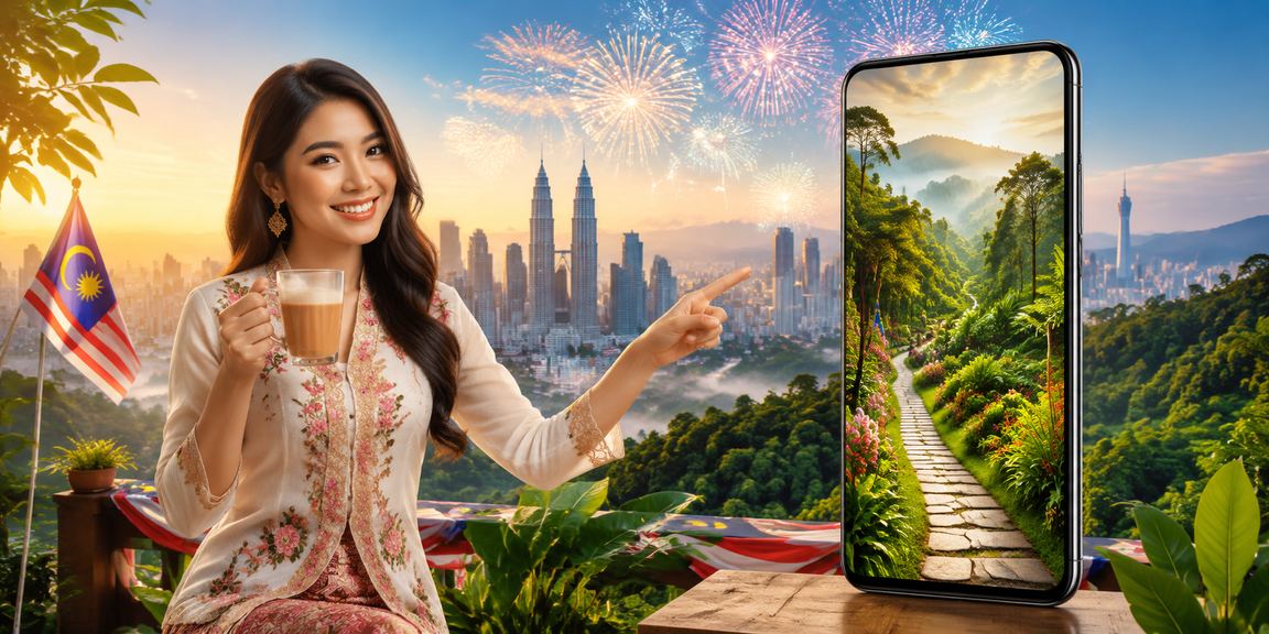 Pengguna Malaysia membuat transaksi pembayaran dalam talian menggunakan platform mudah alih bet9ja